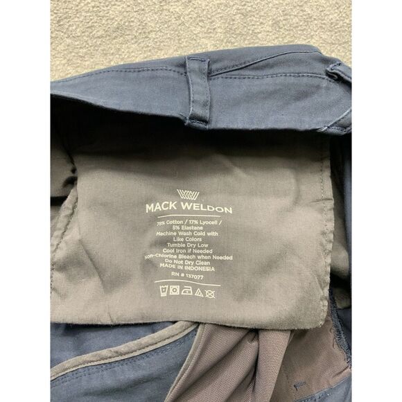 Mack Weldon Tech Chino Pants 32x34 Mens Navy Blue Daily Wear Stretch Casual - Picture 12 of 13